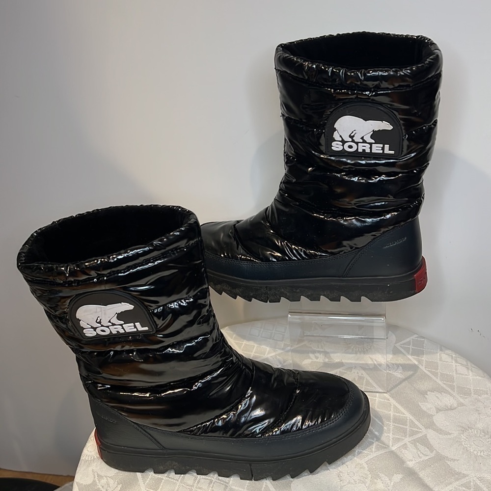 Sorel Sz 9 Joan of Arctic Next Lite Mid Puffy (Black) Women's Boots - Picture 2 of 11